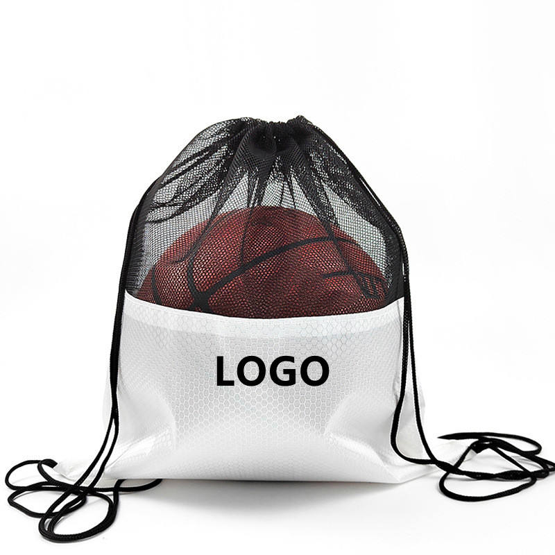 Custom logo Sports Mesh Drawstring Backpack for Basketball