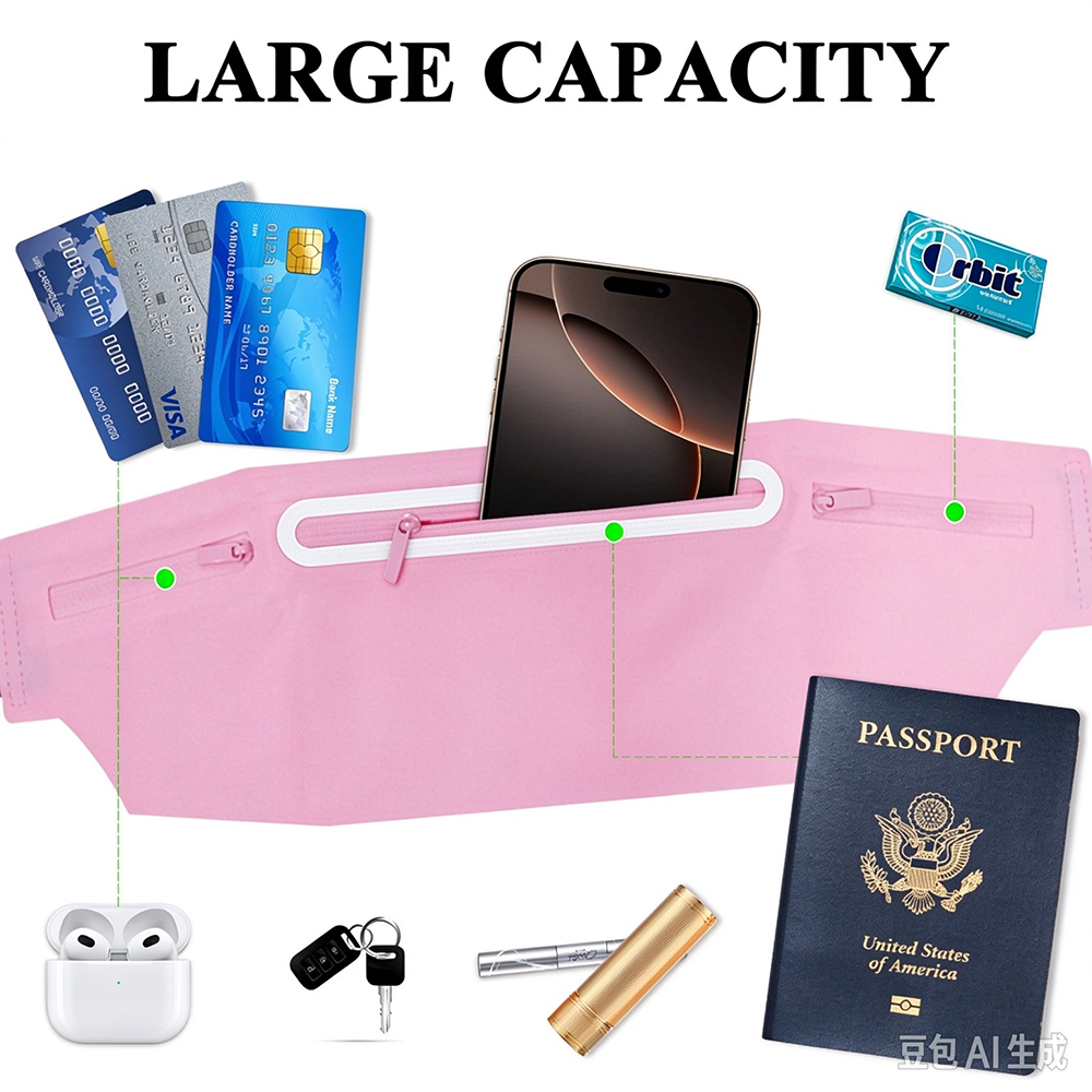 Custom logo Waterproof Phone Fanny Pack for Women Men Sweatproof Running Belt for Yoga Leisure Race Waist Bag