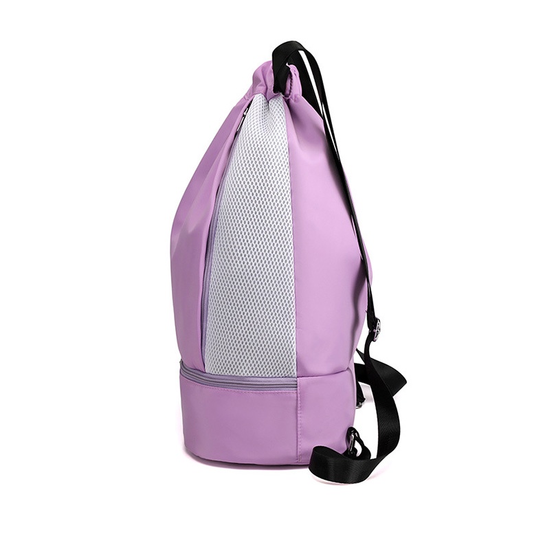 Dry-wet Separated Fitness Bag for Both Men Women Large Capacity Drawstring Closure Waterproof for Swimming Basketball Beach Use