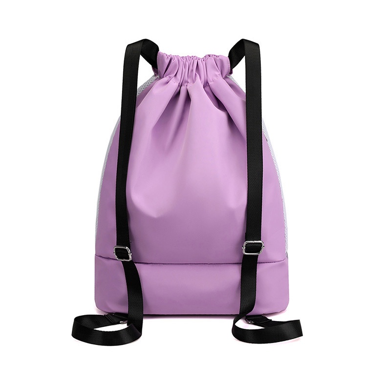 Dry-wet Separated Fitness Bag for Both Men Women Large Capacity Drawstring Closure Waterproof for Swimming Basketball Beach Use