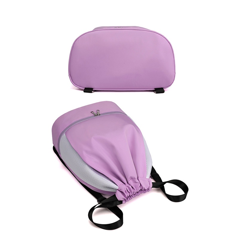 Dry-wet Separated Fitness Bag for Both Men Women Large Capacity Drawstring Closure Waterproof for Swimming Basketball Beach Use