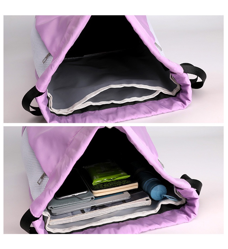 Dry-wet Separated Fitness Bag for Both Men Women Large Capacity Drawstring Closure Waterproof for Swimming Basketball Beach Use