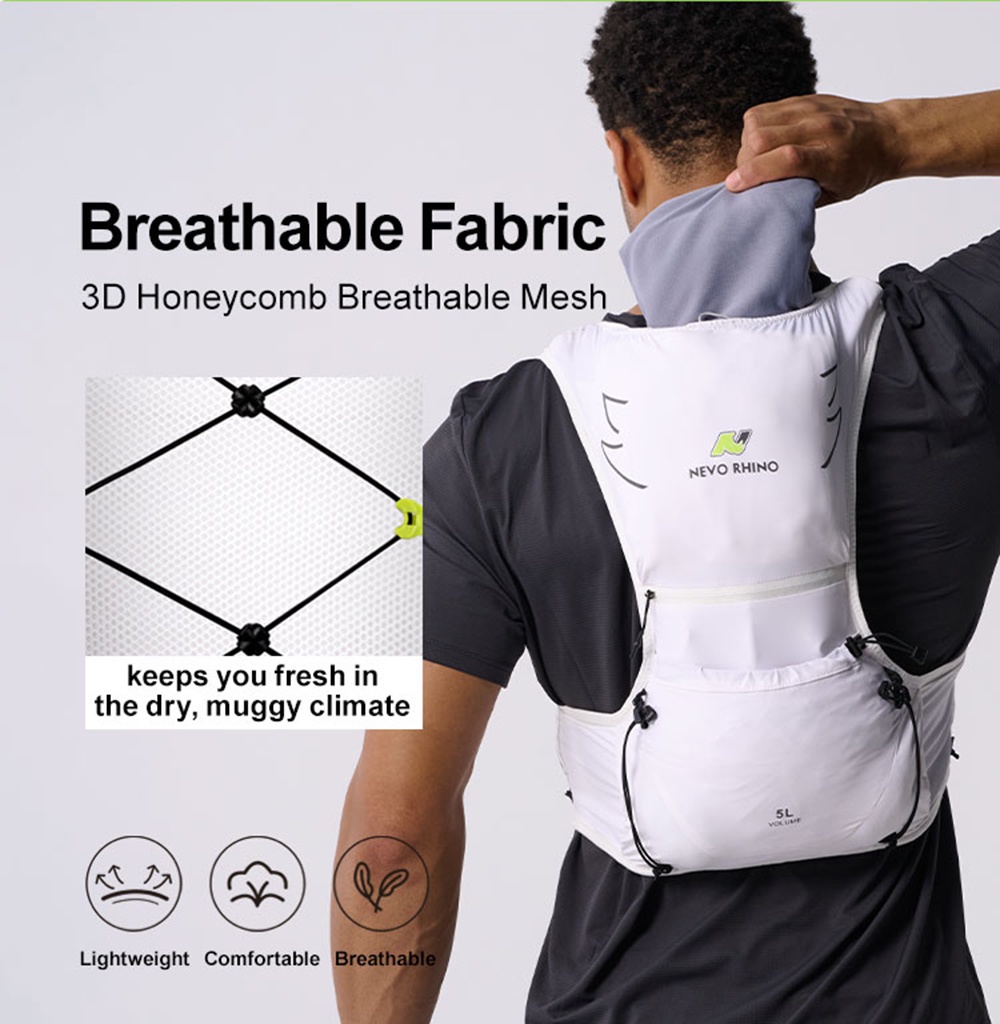 Fashionable Reflective Running Vest Backpack Hydration Bladder Zipper String Closure Waterproof for Hiking Other Outdoor Sports