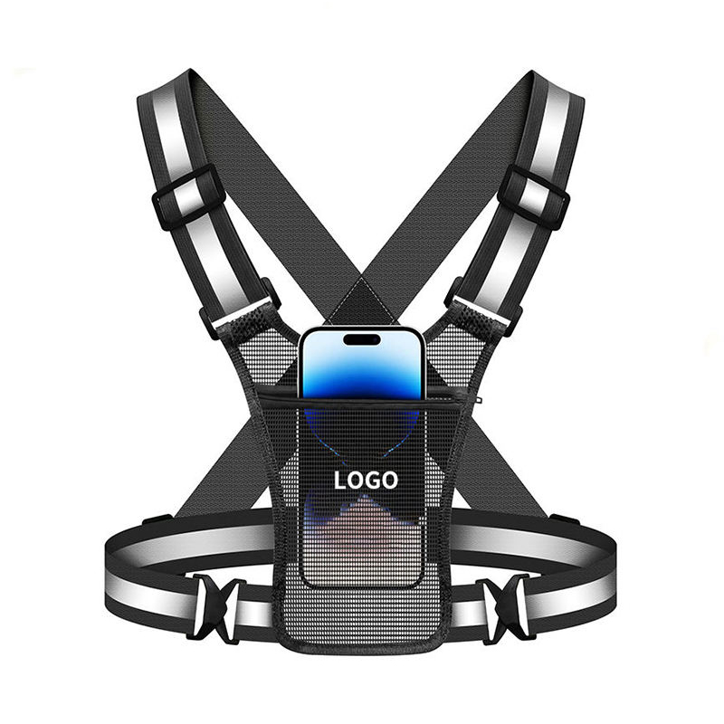 Unisex Custom Lightweight Breathable Mesh Running Vest with Reflective Logo and Phone Holder
