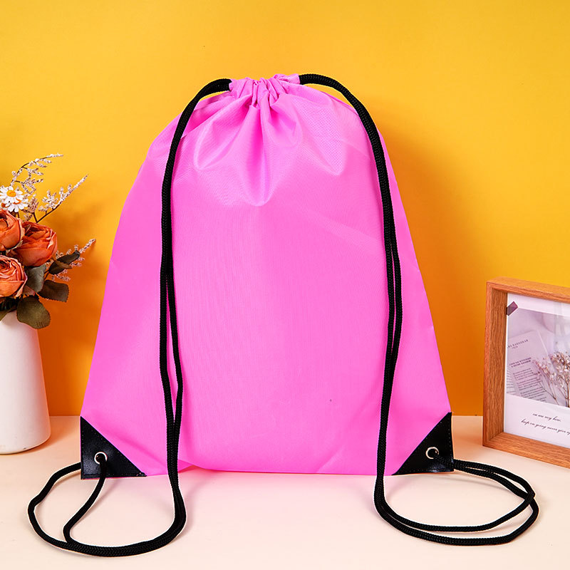 Polyester drawstring bag with custom logo, portable and waterproof, suitable for marathon races, 210D polyester drawstring bag.