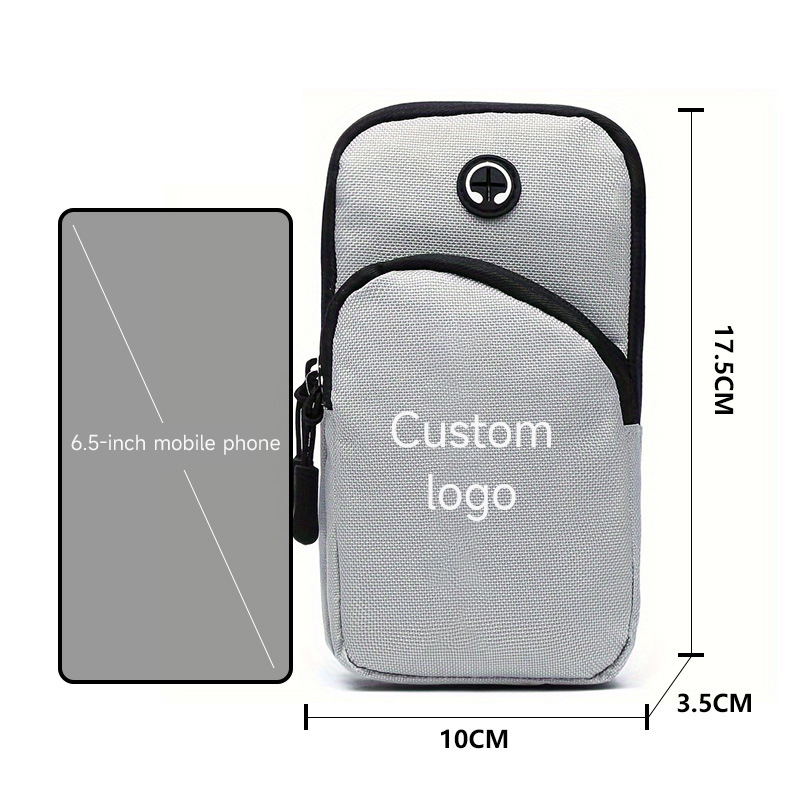 Women's Small Handbag with Cell Phone, 6.5-inch, Outdoor Sports Music Wristband, Portable Small Bag for Men, Free Logo Printing