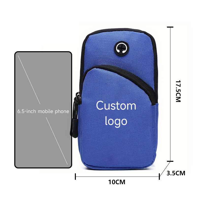 Women's Small Handbag with Cell Phone, 6.5-inch, Outdoor Sports Music Wristband, Portable Small Bag for Men, Free Logo Printing