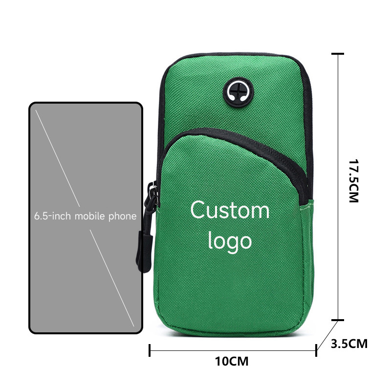 Women's Small Handbag with Cell Phone, 6.5-inch, Outdoor Sports Music Wristband, Portable Small Bag for Men, Free Logo Printing