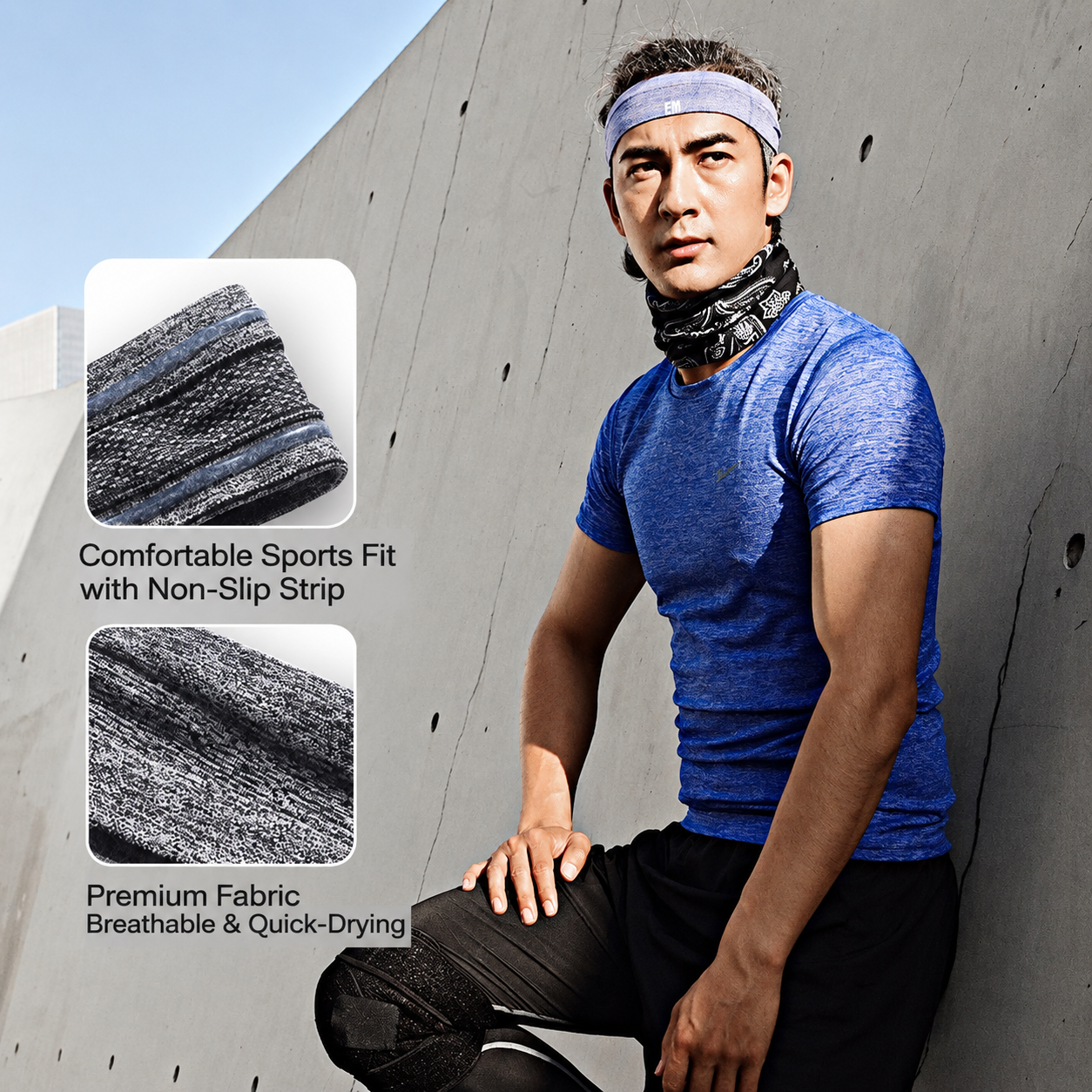 Sports headbands for men and women, sweatbands for fitness, yoga, basketball, running, antiperspirant headbands, sweat-absorbing headbands, cross-border customization.