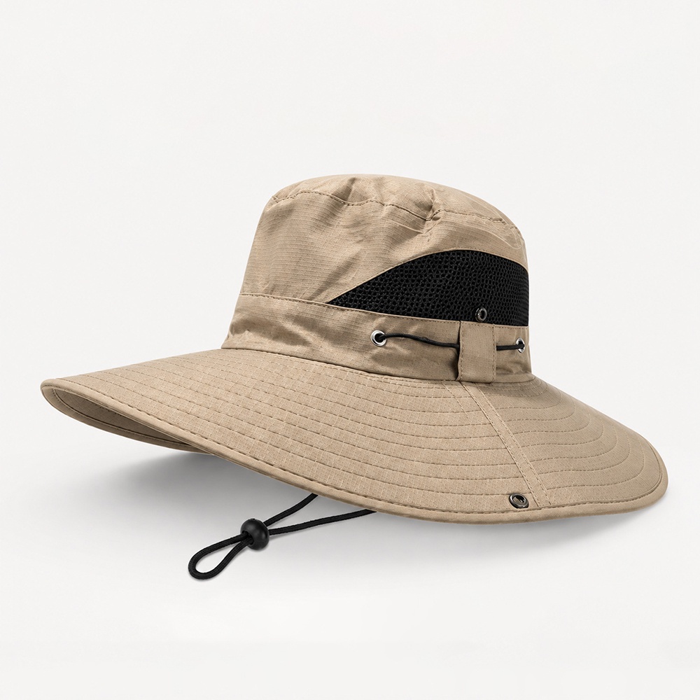 Waterproof and quick-drying fabric sun hats, custom-made summer outdoor travel hiking bucket hats cycling hats with logo printing wholesale.