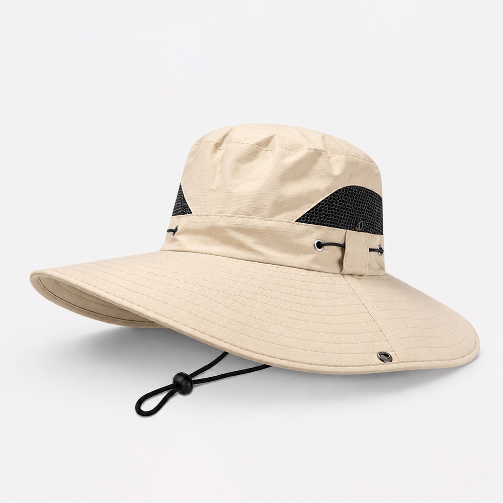 Waterproof and quick-drying fabric sun hats, custom-made summer outdoor travel hiking bucket hats cycling hats with logo printing wholesale.
