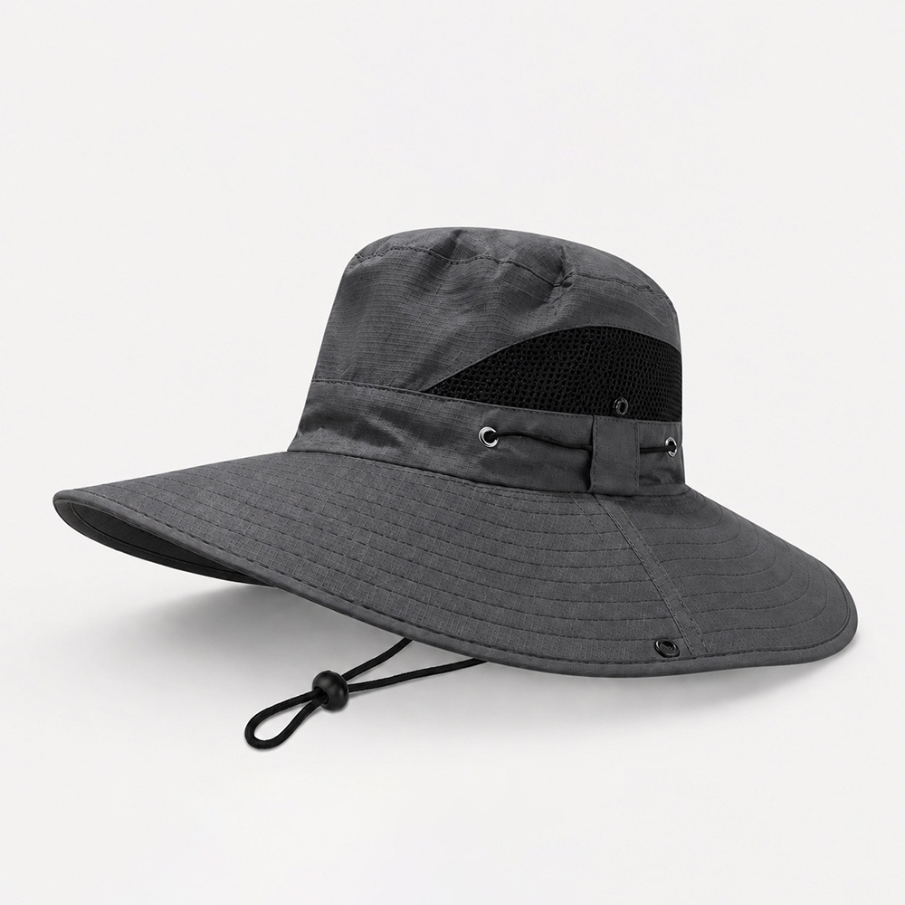 Waterproof and quick-drying fabric sun hats, custom-made summer outdoor travel hiking bucket hats cycling hats with logo printing wholesale.