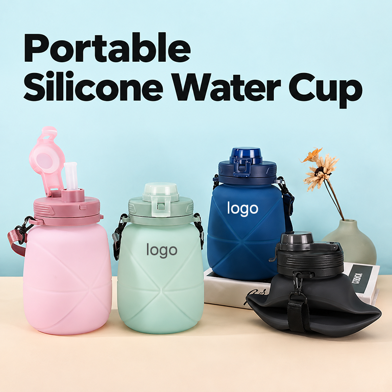 1300ml Large Capacity Portable Telescopic Sports Water Bottle, Outdoor Sports Tote Cup, Silicone Folding Cup, Gift Water Cup