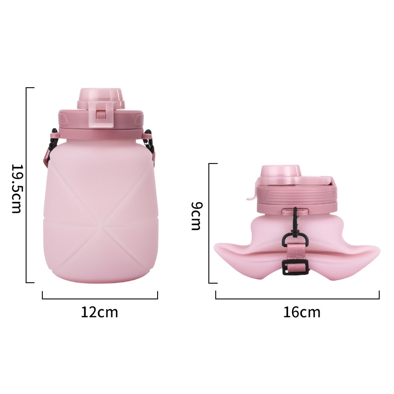 1300ml Large Capacity Portable Telescopic Sports Water Bottle, Outdoor Sports Tote Cup, Silicone Folding Cup, Gift Water Cup