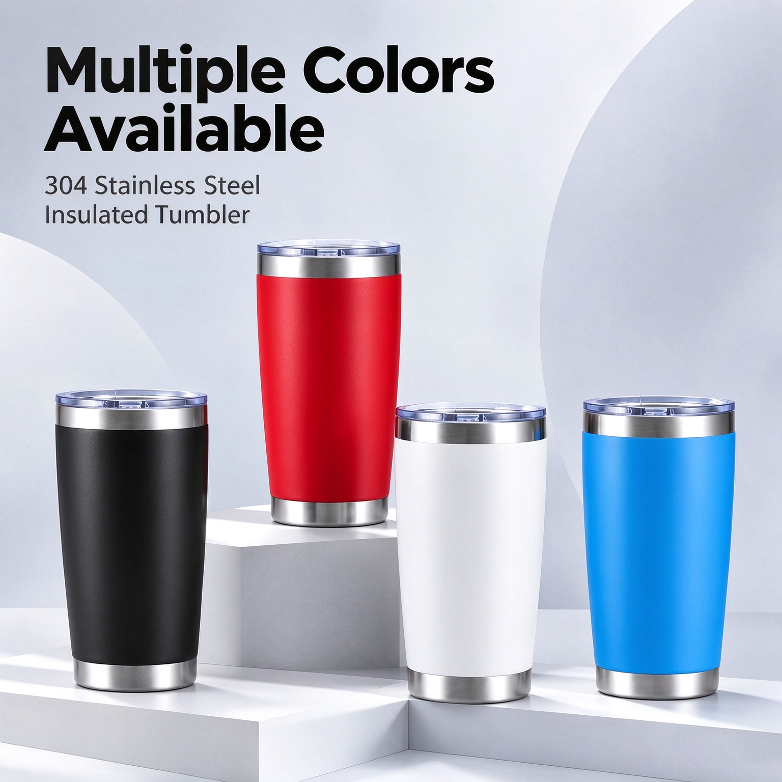 Stainless steel vacuum insulated mug with double lids and optional straw for direct drinking; portable car coffee mug.