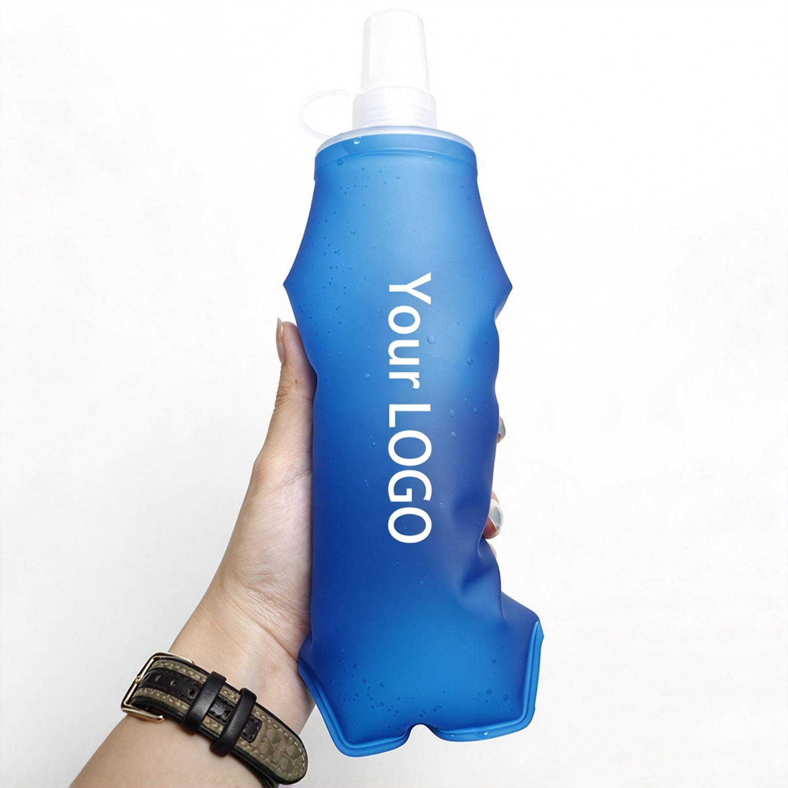 TPU Soft Folding BPA-Free Collapsible 250-500ml Hydration Flask for Running Hiking & Cycling