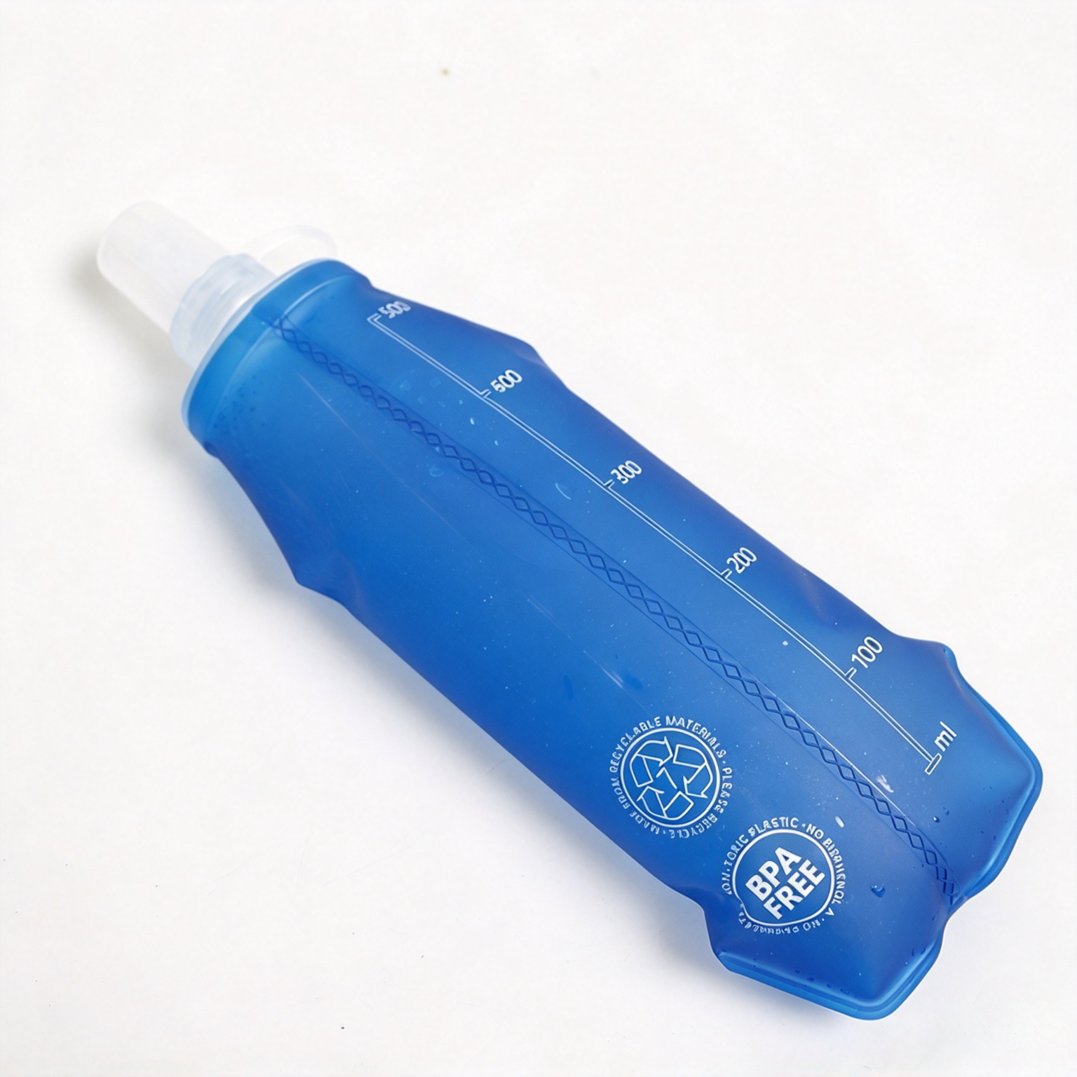 TPU Soft Folding BPA-Free Collapsible 250-500ml Hydration Flask for Running Hiking & Cycling