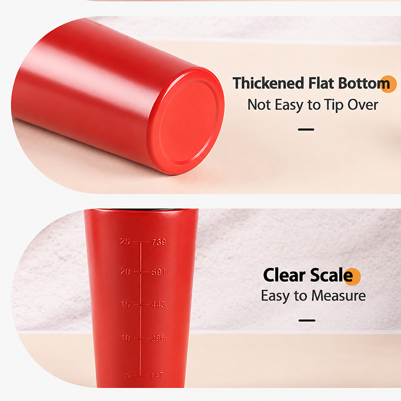 Large capacity single-layer 304 stainless steel shaker cup for milkshakes, protein powder, fitness, exercise, with measuring scale, stirring ball, and water cup.
