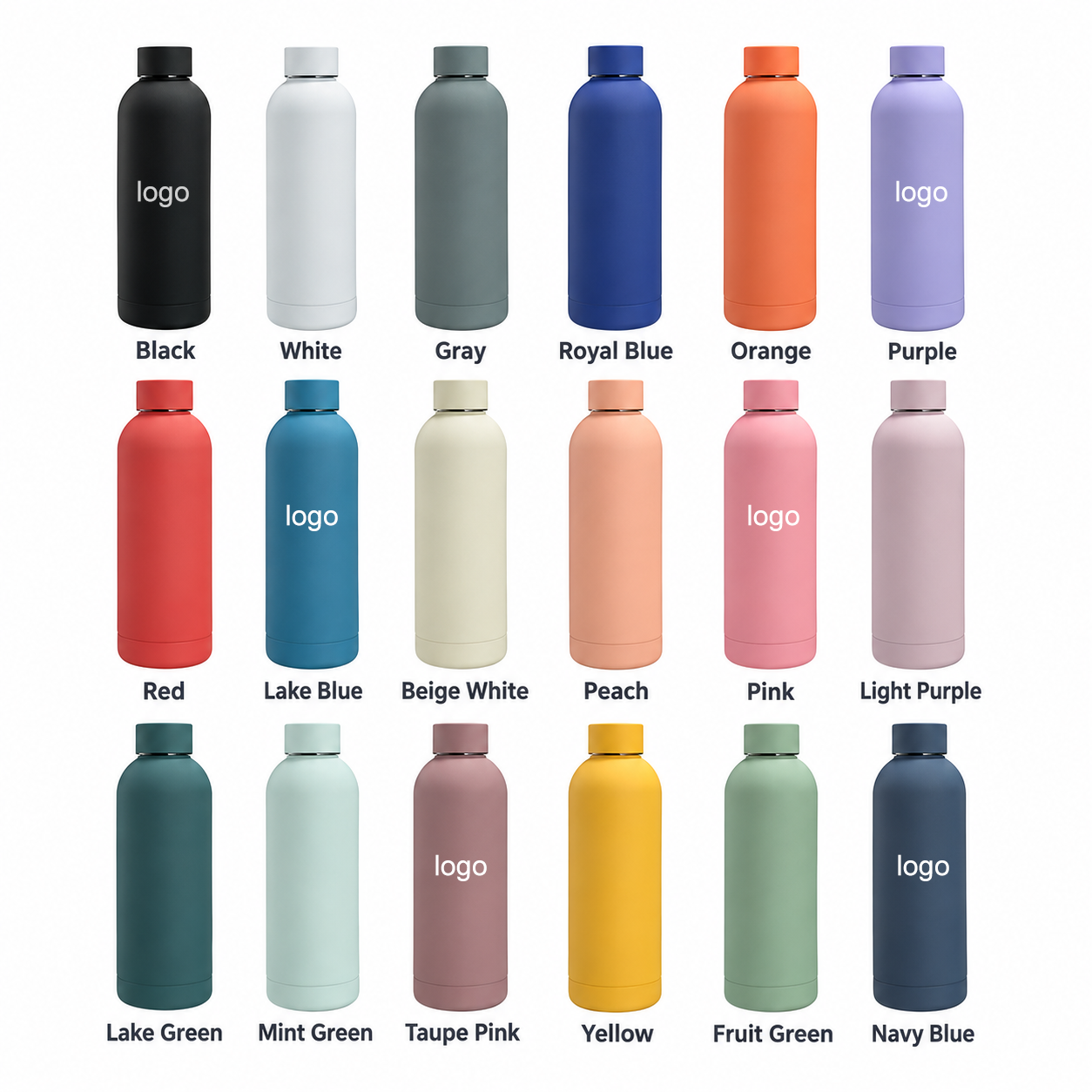304 Stainless Steel American Style Small-Mouth Portable Outdoor Sports Water Bottle with Rubber Paint Insulated Cup Wholesale