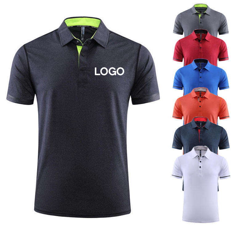 Custom Logo Men's for Polo Shirt Solid Color Short Sleeve Sport Golf Shirt Embroidered Printed Elastane Polo T-Shirt