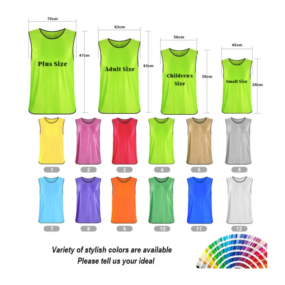 Promotional Football Basketball Marathon Team Bibs Custom Polyester Sports Training Vest With Logo