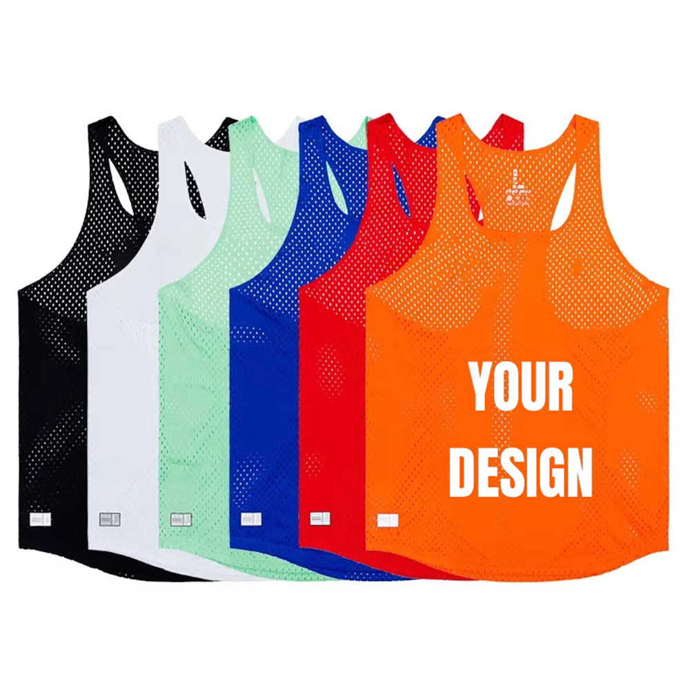 Quick Dry Mens and Women Seamless Vest Gym Fitness Sportswear with Custom Logo Breathable Polyester Marathon Running Tank Top