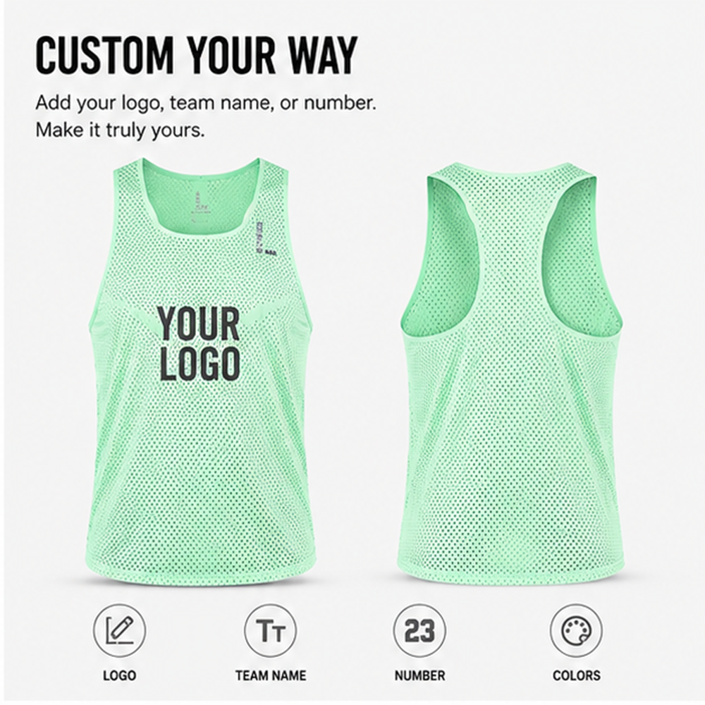 Quick Dry Mens and Women Seamless Vest Gym Fitness Sportswear with Custom Logo Breathable Polyester Marathon Running Tank Top