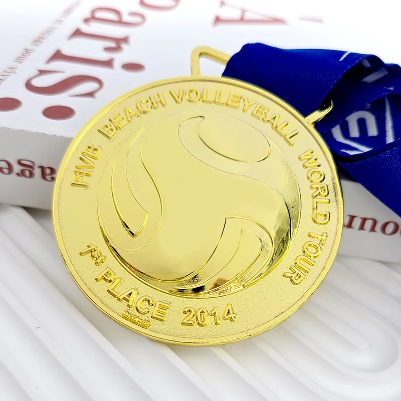 Beach Volleyball World Tour Champion Gold Electroplated Three-Dimensional Relief Medal