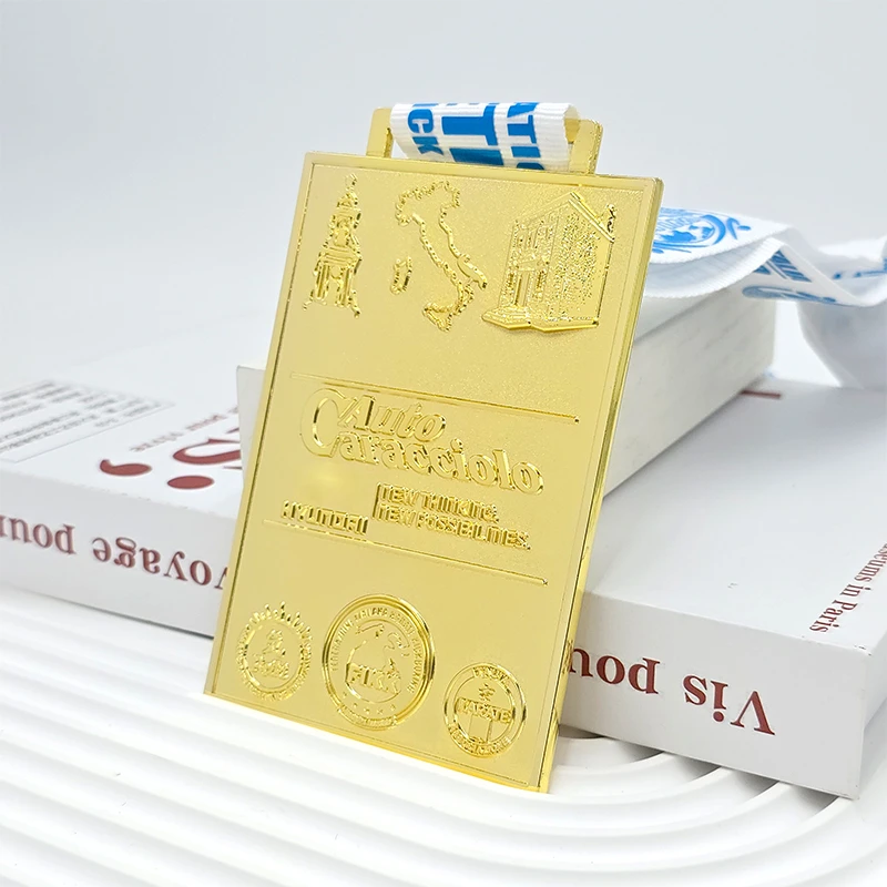 High-grade metal gold-plated embossed medal boxing event three-dimensional commemorative medal