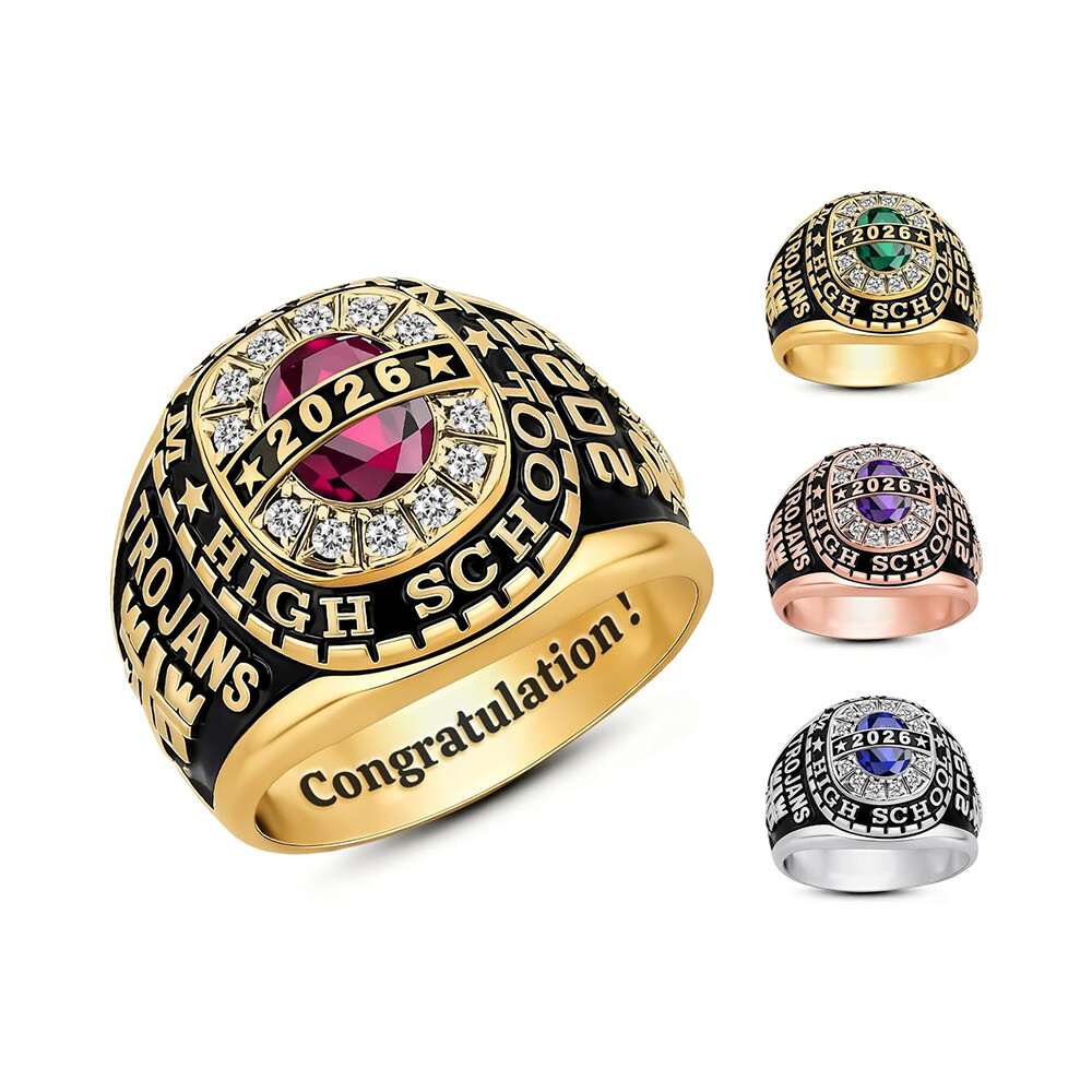 Graduation rings, gifts for students and couples, commemorative rings, school-themed creative engraving jewelry, custom-made business items.
