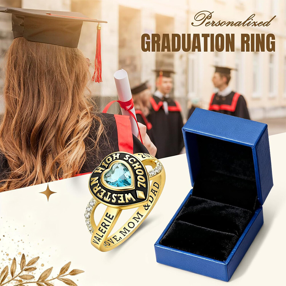 Graduation rings, gifts for students and couples, commemorative rings, school-themed creative engraving jewelry, custom-made business items.