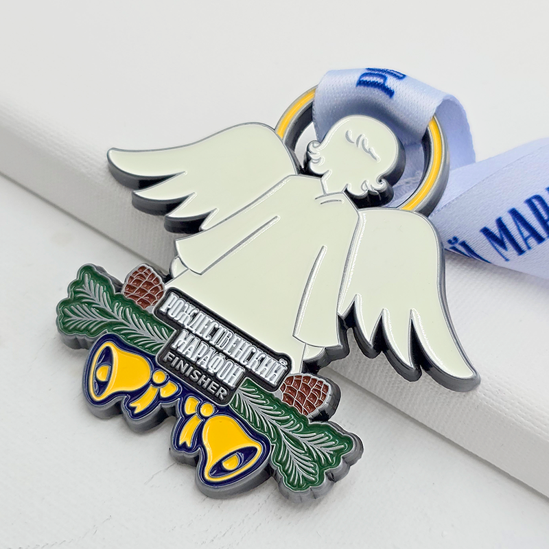 Fun-themed metal medal set: Bali mask / sun / angel / mermaid / pug cartoon relief; multi-national competition collectible set.