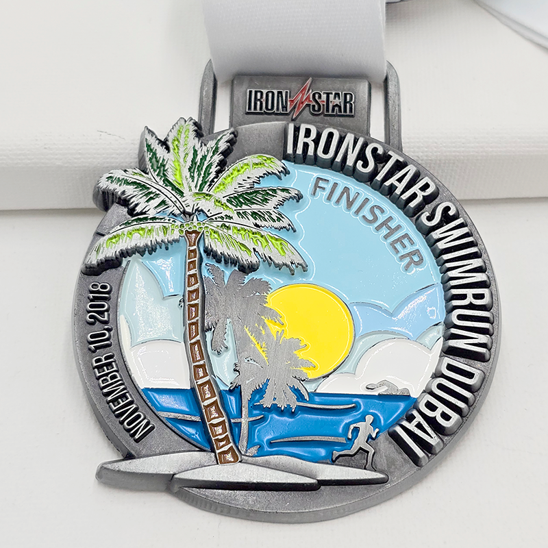 Multi-national sporting event metal medal set, commemorating the Caribbean Games, Triathlon, Russian Marathon, etc.; city/island reliefs; global sporting event collectible set.