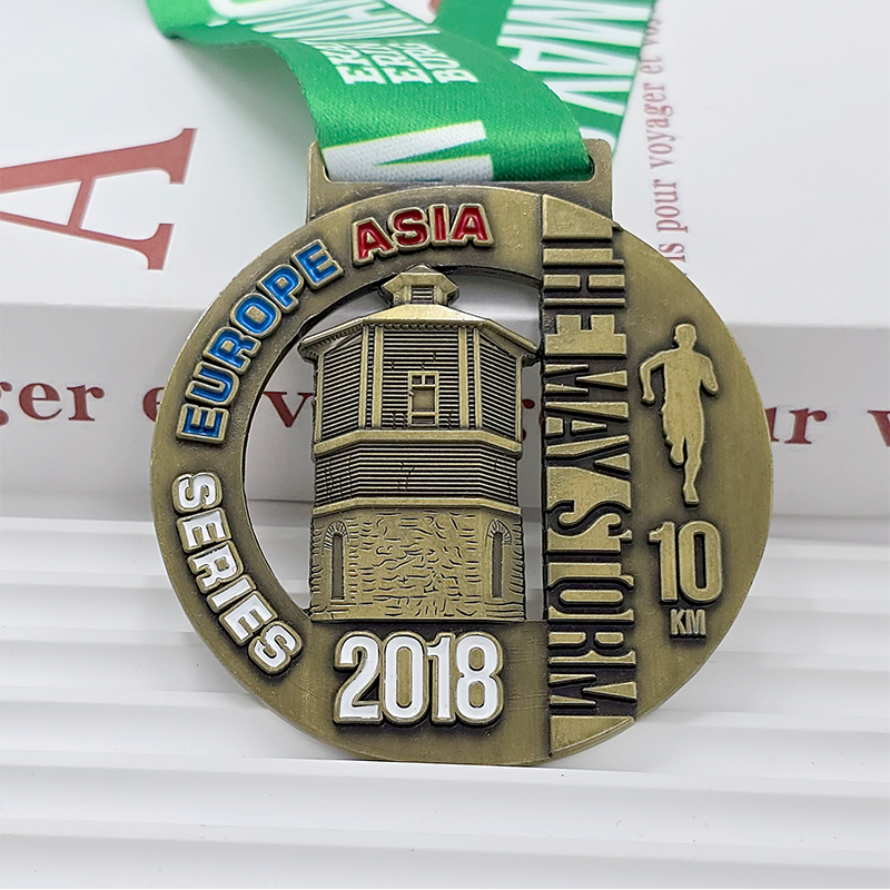 Eurasia Sports Event Metal Medal Set: Eurasia Series / Ice Hockey Championship / Taekwondo Open / City Marathon Commemorative Tower / Athlete Relief. A collectible set of intercontinental sporting events.