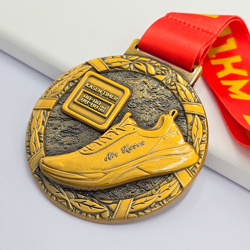 Multicultural Themed Metal Medal Set: African Rhino Conservation Run / Music Guitar Race / Teachers' Association Commemoration / Running Shoe Relief - A Global Featured Race Collectible Set