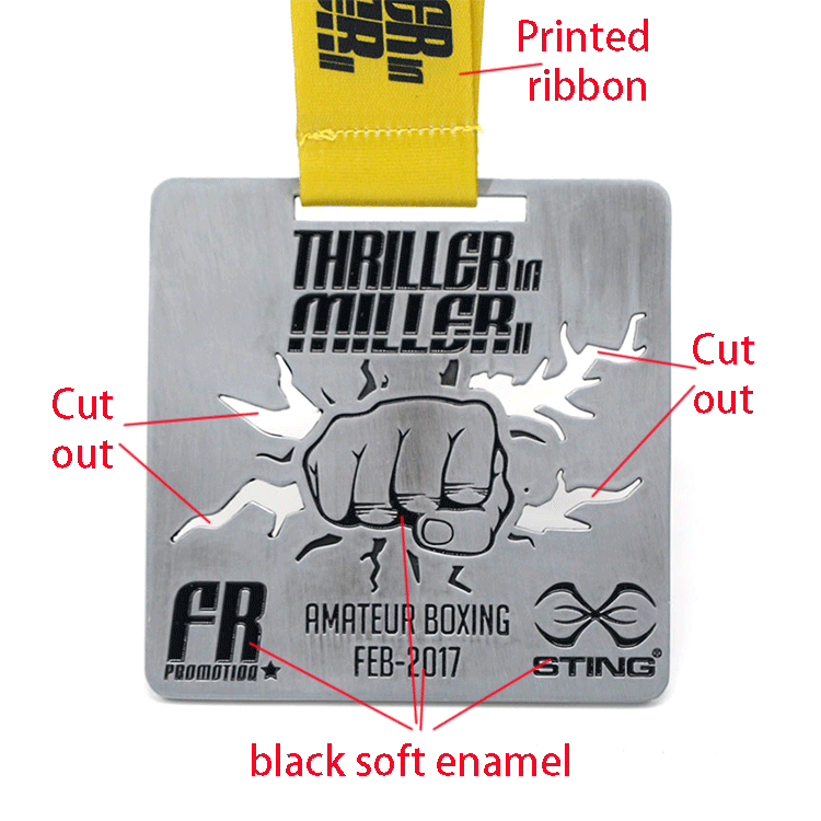 Custom zinc alloy 3D metal boxing championship medals and trophies