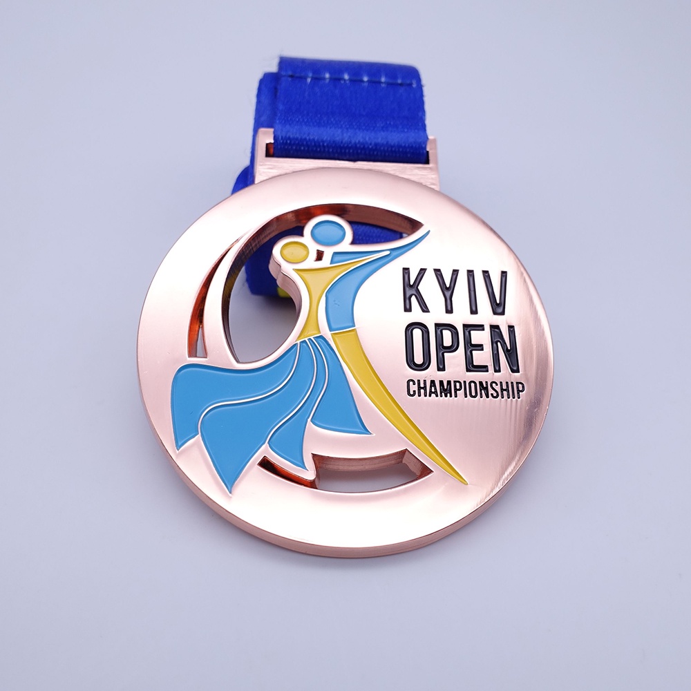 Custom logo blank round zinc alloy die-cast gold enamel medal, award, 3D sports metal competition bodybuilding Latin dance medal