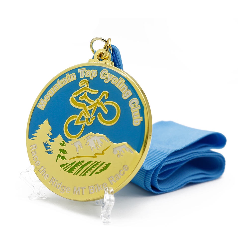 Custom sustainable wooden bicycle medal logo engraving sports award blank bicycle racing wooden medal