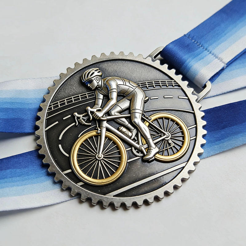Factory-made metal medals with ribbons, suitable for sports such as 5km, 10km marathon, swimming, cycling, taekwondo, boxing, karate, badminton, etc.