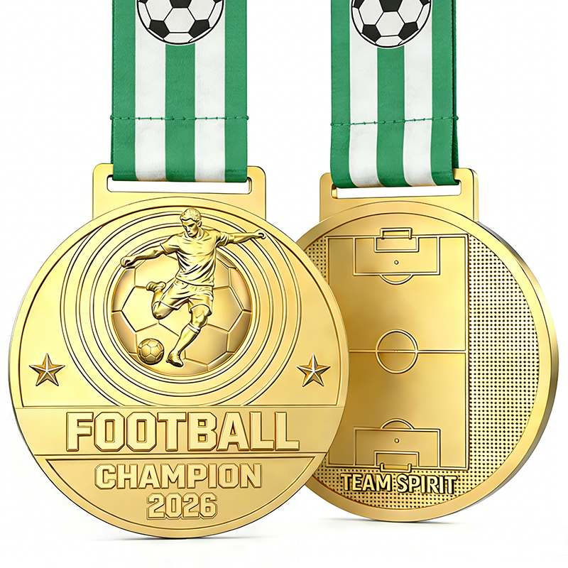Wholesale and custom design of metal medals. Customize your own blank zinc alloy 3D gold medals, metal sports medals, and football medals.