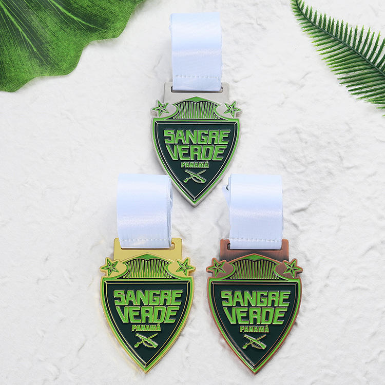 Panama 5K running medal, enamel 3-color award, sports medal, gold and silver, Cooper zinc-plated alloy metal medal, customizable.