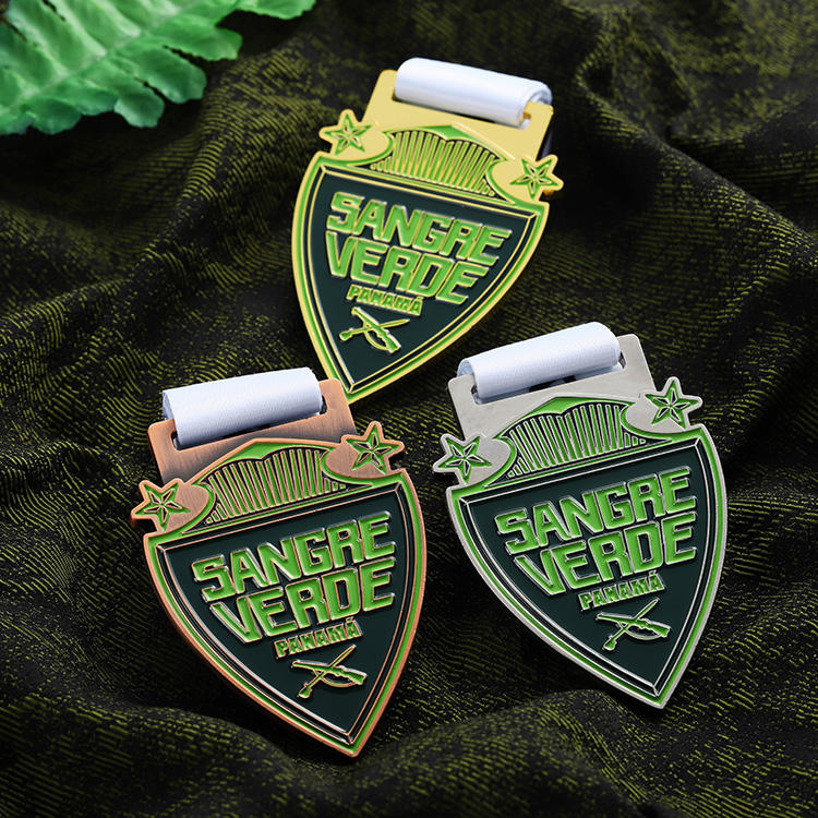 Panama 5K running medal, enamel 3-color award, sports medal, gold and silver, Cooper zinc-plated alloy metal medal, customizable.
