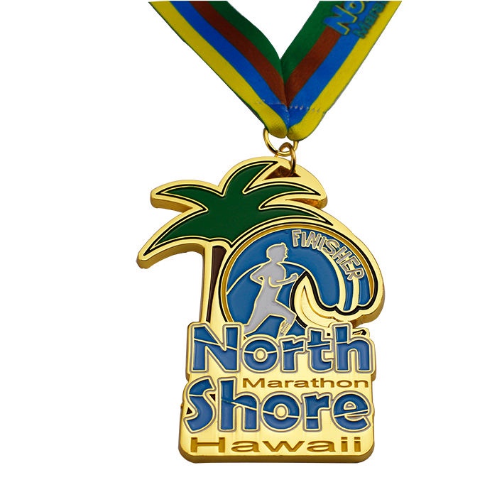 Panama 5K running medal, enamel 3-color award, sports medal, gold and silver, Cooper zinc-plated alloy metal medal, customizable.