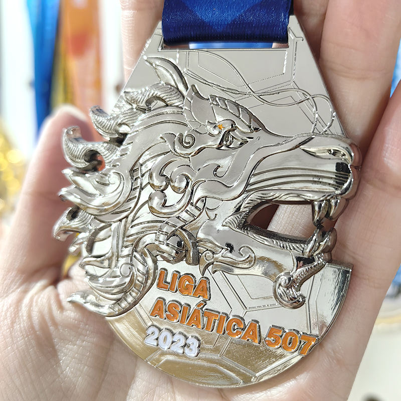 3D logo gold metal zinc alloy sports medal electroplating craft medal with ribbon hanging rope