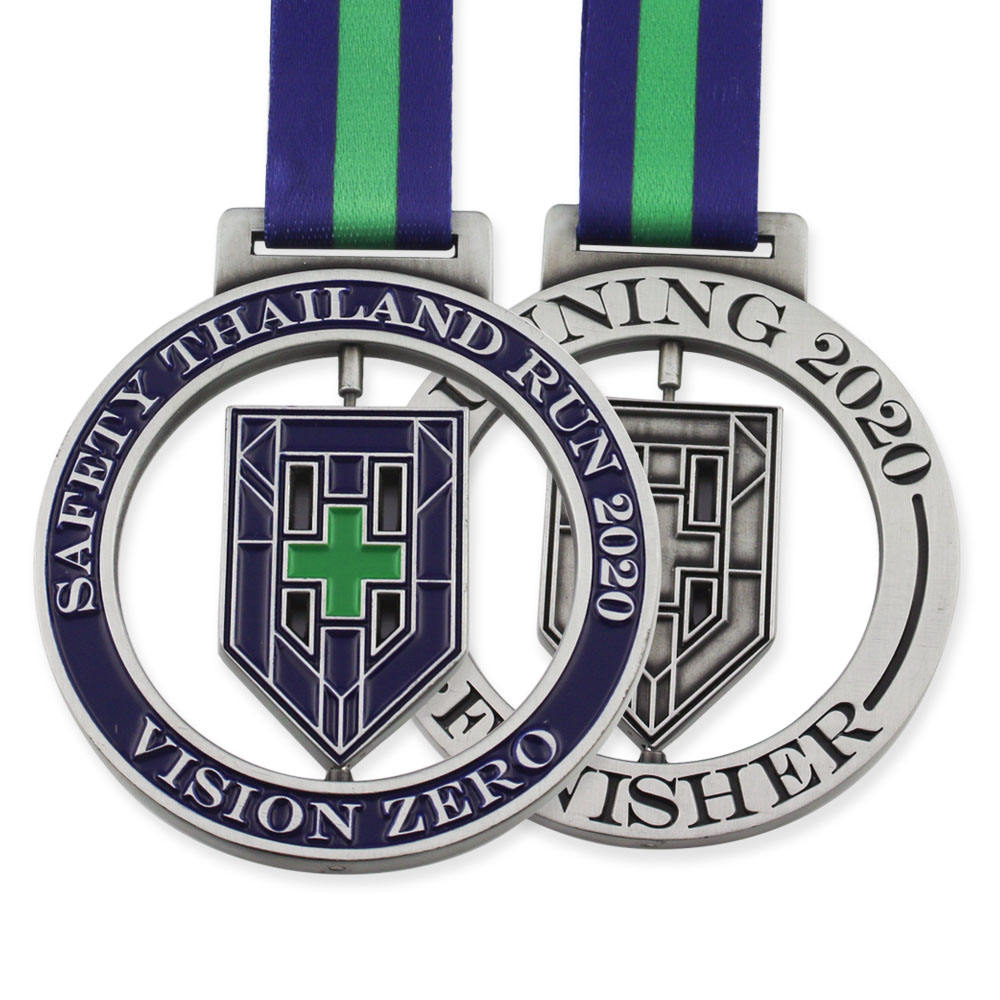 Inexpensive metal rotating marathon medal / Custom rotating medal 3D