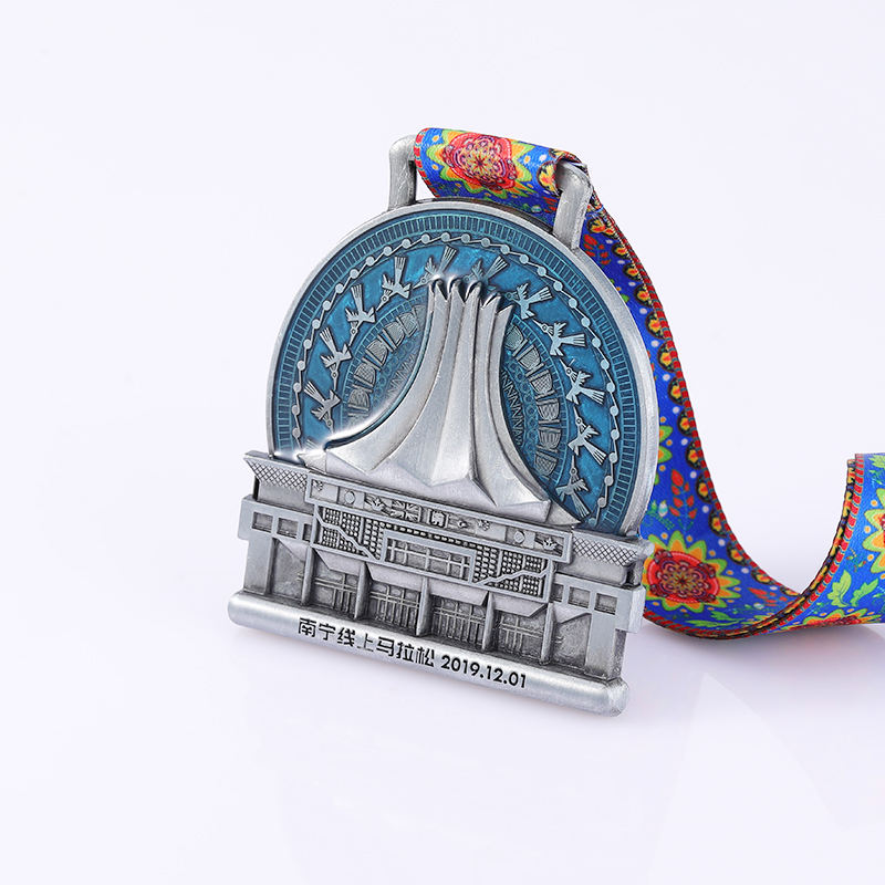 Zinc alloy 3D die-cast medals, city-themed marathon running commemorative badges
