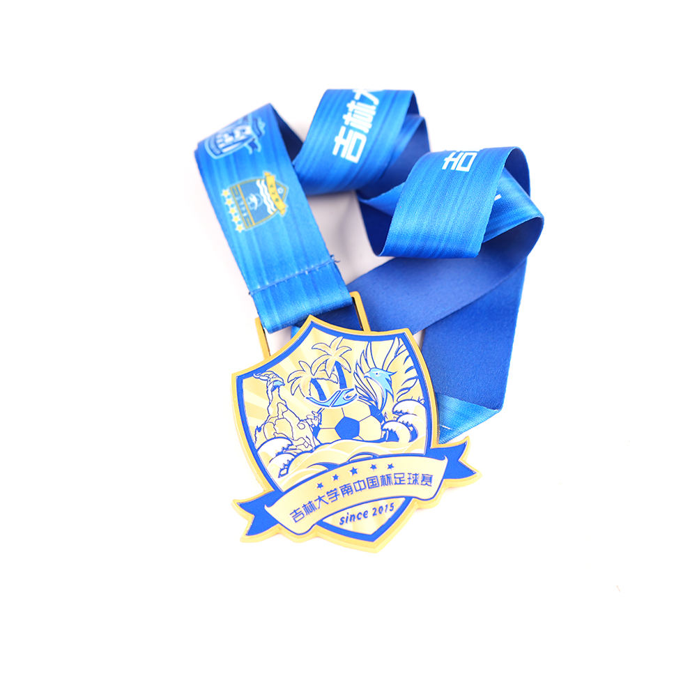 Sports medals, gold and silver plated with copper, colored soft enamel, 3D zinc alloy medals, with sublimation ribbons.