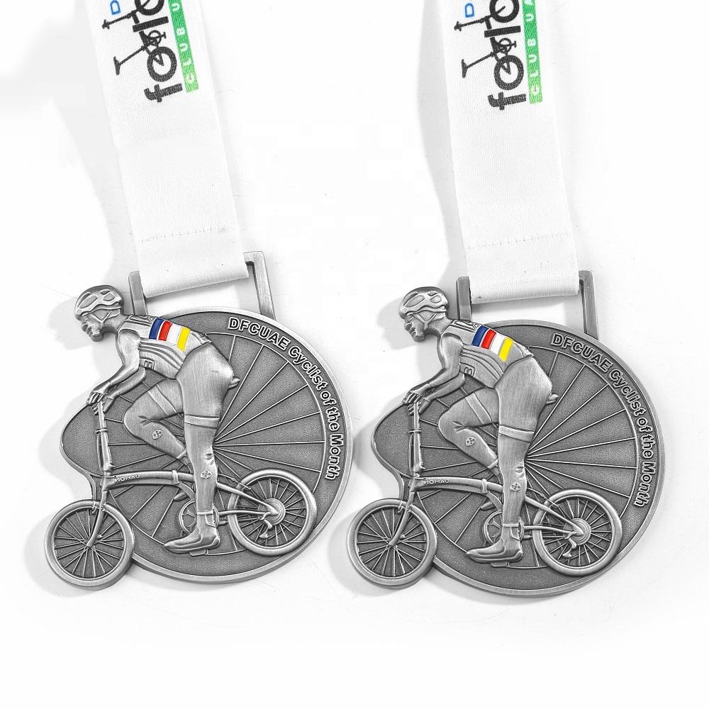 Bicycle Race Challenge Medal (Zinc Alloy) with Ribbon