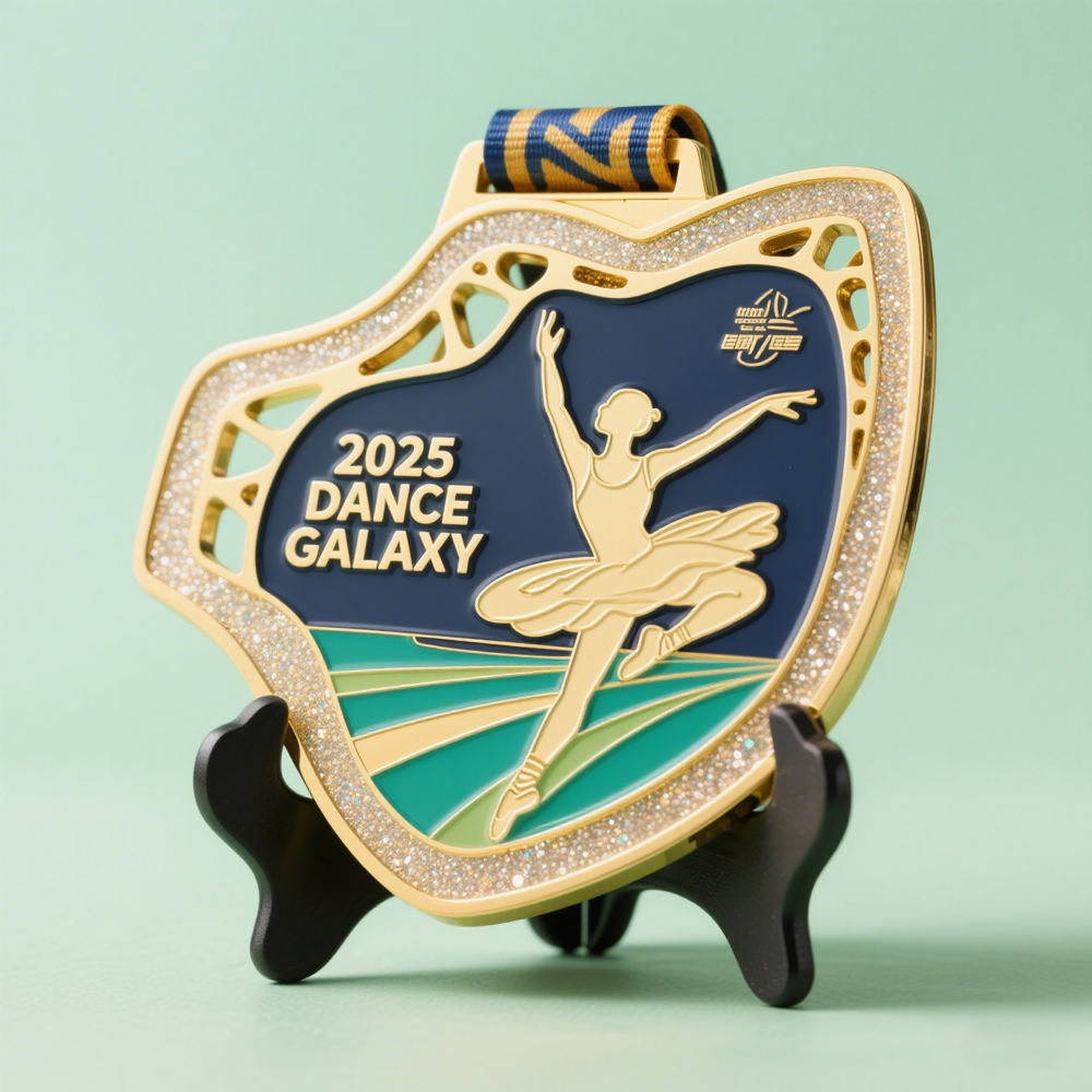 Souvenir design logo running taekwondo soccer 3D gold trophy lanyard award ribbon sports metal custom medal