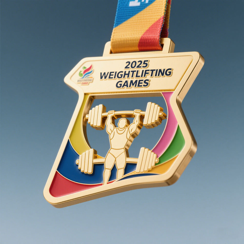 Customized medals, free logo design, 3D gold, silver, and bronze metal sports awards, weightlifting medals, souvenirs.